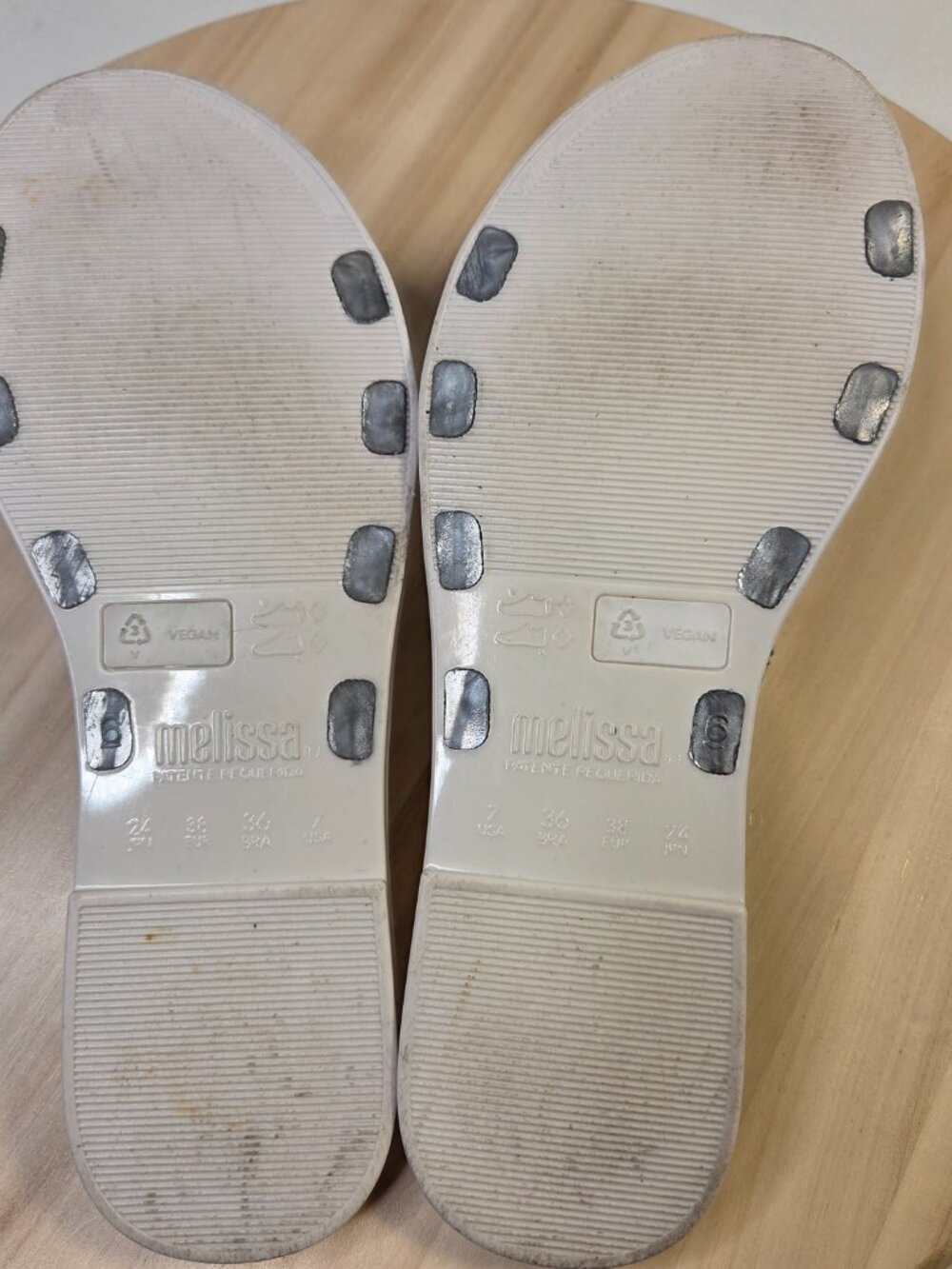 Melissa Faux Crystal White Silver Jelly Sandals Women US 7 - Picture 11 of 12